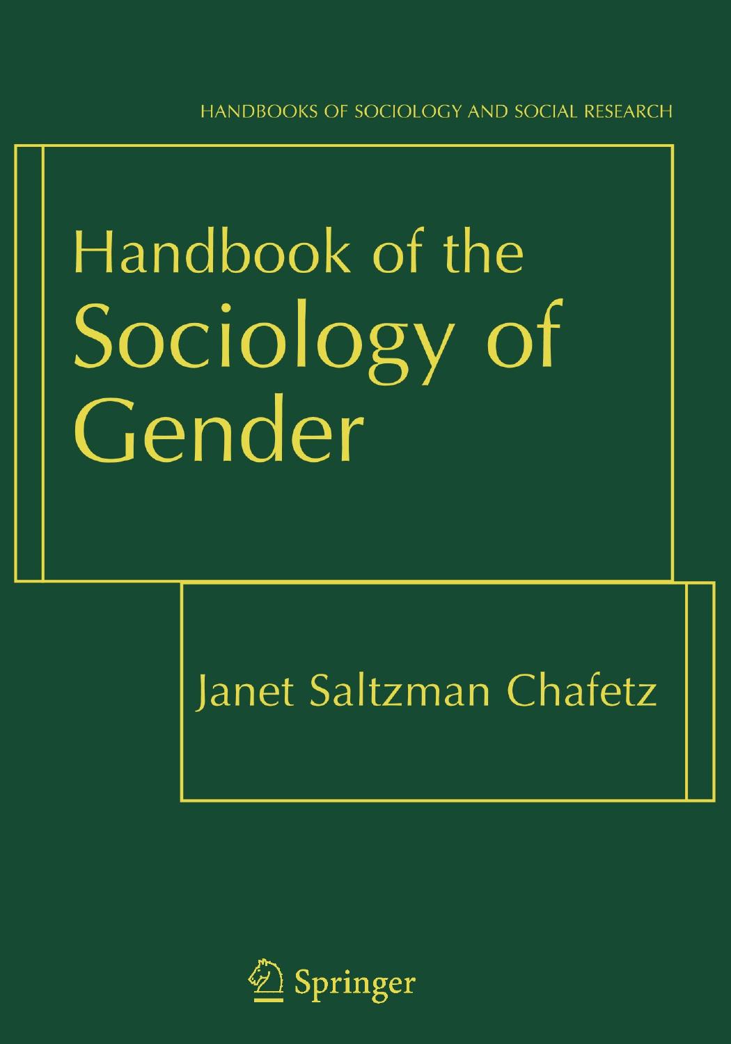 Handbook of the Sociology of Gender