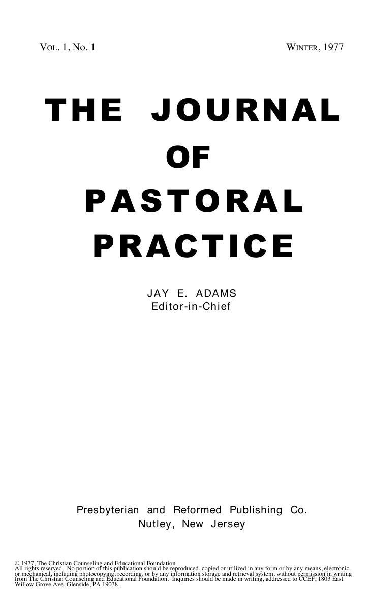 The Journal of Pastoral Practice, Winter 1977